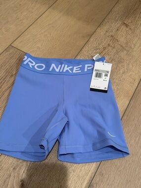 Nike Pro Perforated Light Blue Compression Shorts